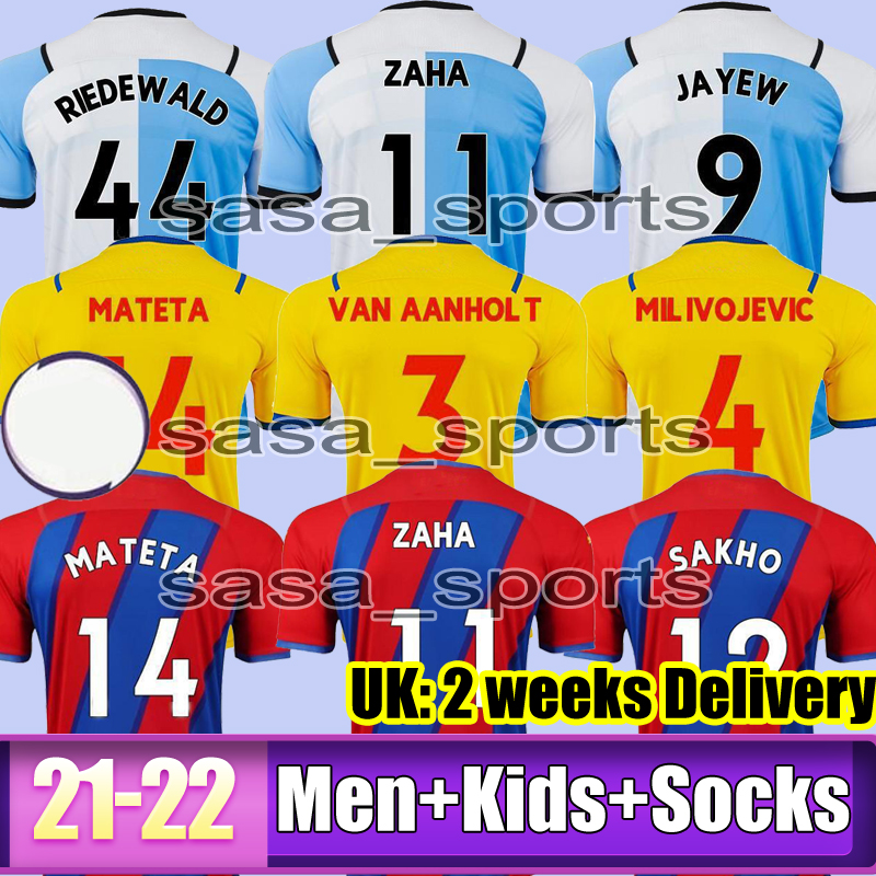 

21 22 crystal Soccer Jerseys Zaha MILIVOJEVIC TOWNSEND SAKHO BENTEKE MATETA EZE McARTHUR CPFC Palace 2021 2022 adult men kids Kits sock Full, Black;yellow