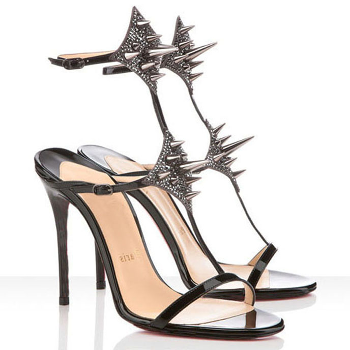 

High Sexy Women Summer Sandals Red Bottom High Heels Lady Max Spike 100mm Leather Strass Sandals Gold Sliver Wedding Party Dress Pumps