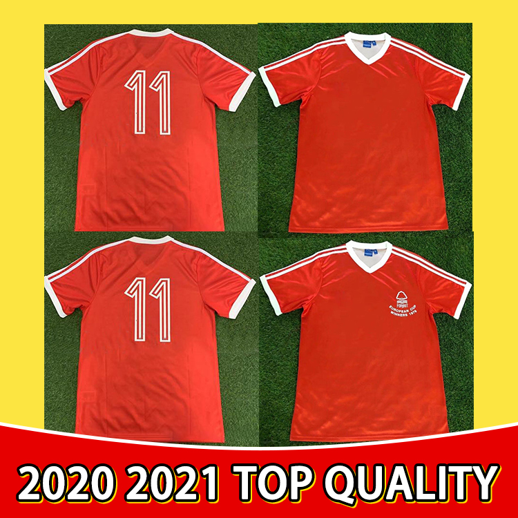 

1979 European Cup champion Nottingham Forest retro football Home Jersey Nottingham McGovern star Robertson burns Lloyd's Thai football shirt