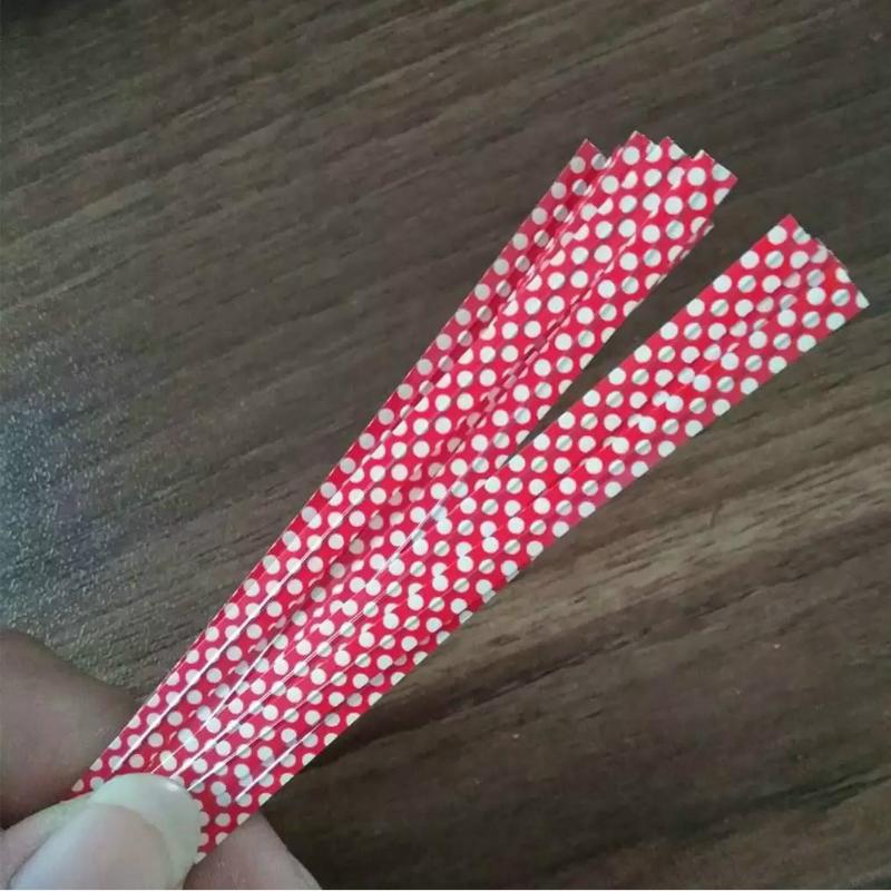 

100pcs Dot Print Cake Props Sealing Accessories PVC Packaging Twist Wedding Gift Bag Fastener Tie Wire