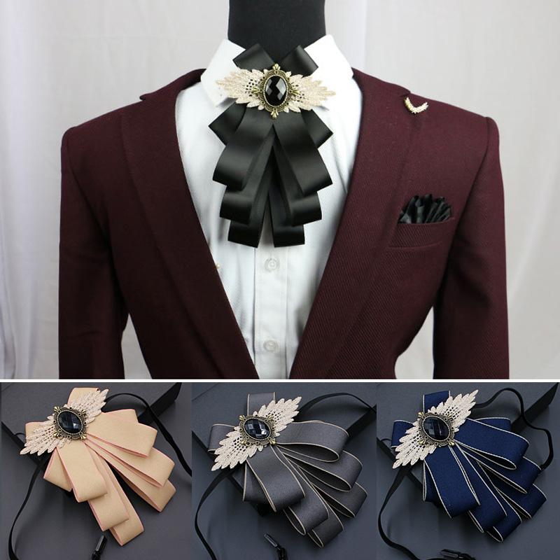 

Bow Ties Men's Suit Tie Collar Flower Dress Shirt Groom Groomsman Host Male Wedding Party Ceremony Accessories Multi-Layer Cravat