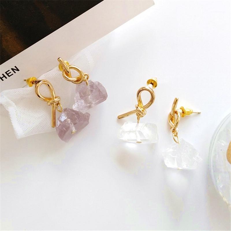 

The new lady knot eardrop female delicate personality stud earrings earrings Wearing a simple South Korea fashion jewel1