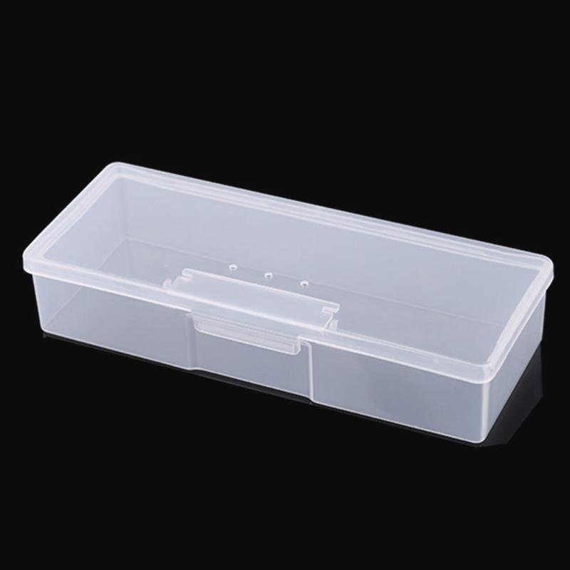 

New Transparent Empty Nail Storage Box Manicure Tools Organizer Case Holder
