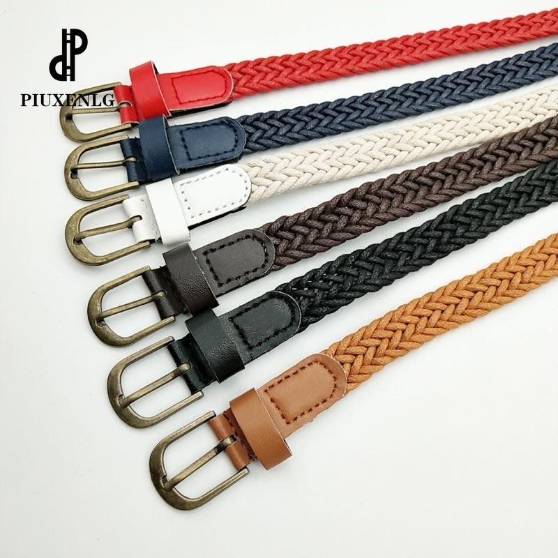 

Women's knitted Belt Classic Vintage Women's Belt Boho Beach Style Handwoven Fashion Brand Design Wild Dress, Black