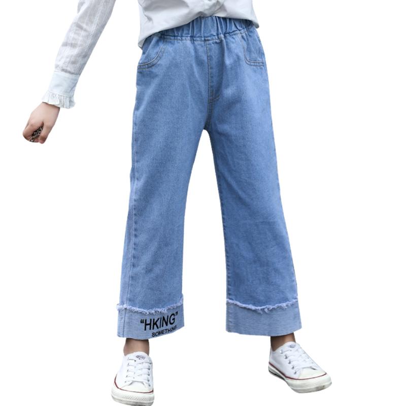 

Jeans For Girl Cuffs Girl Child Jeans Letter Kids Casual Style Clothes For Girls Spring Autumn, 89602