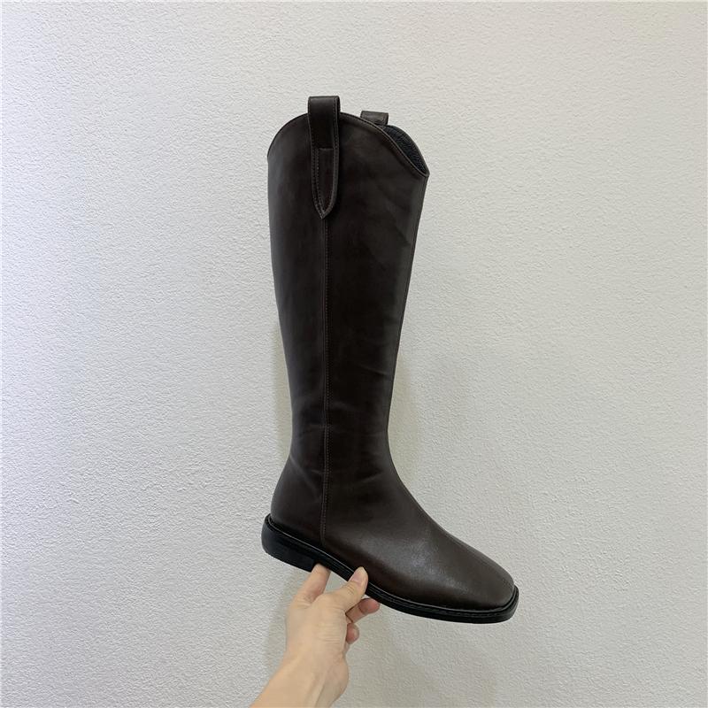 

DEAT 2020 NewAutumn And Winter Fashion Casual Women Boots Thick Heel Square Head Boots High Tube Knight Female SG040, Black