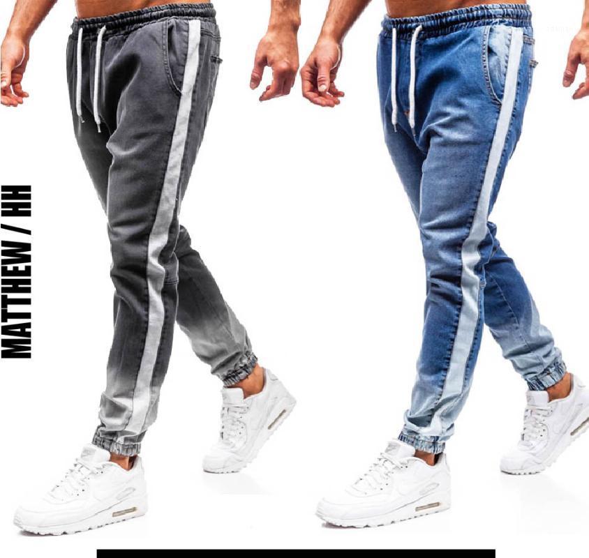 

2020 Autumn Men's overalls pants Male lanyard mid waist pants mens fashion casual school sports A0311, Blue