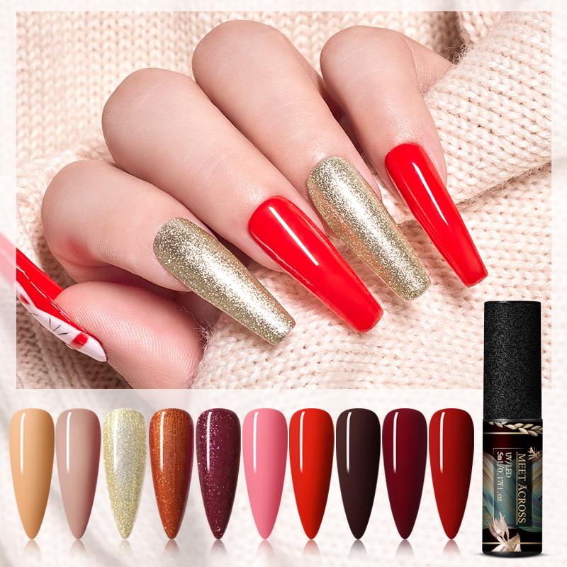 

MEET ACROSS Matte UV Gel Nail Polish Need Matte Top Coat Semi Permanent Soak Off UV Gel Varnish DIY Nail Art Paint, Fs08568
