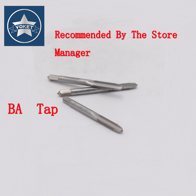 

VOKET HSSE BA Tap Standard Straight groove Thread taps Hand Screw Hand Tap 1BA 2BA 3BA 4BA 5BA 6BA