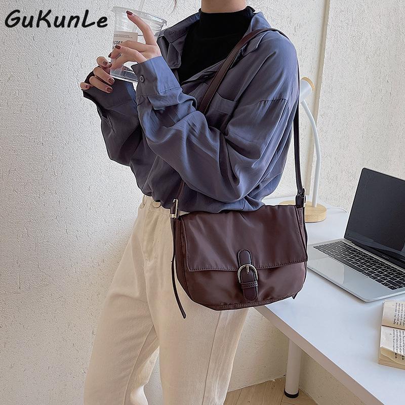 

Simple Solid Color Oxford Saddle Shoulder Bags for Women 2021 Crossbody Bag Lady Small Handbags Trending Underarm Bag, Beige