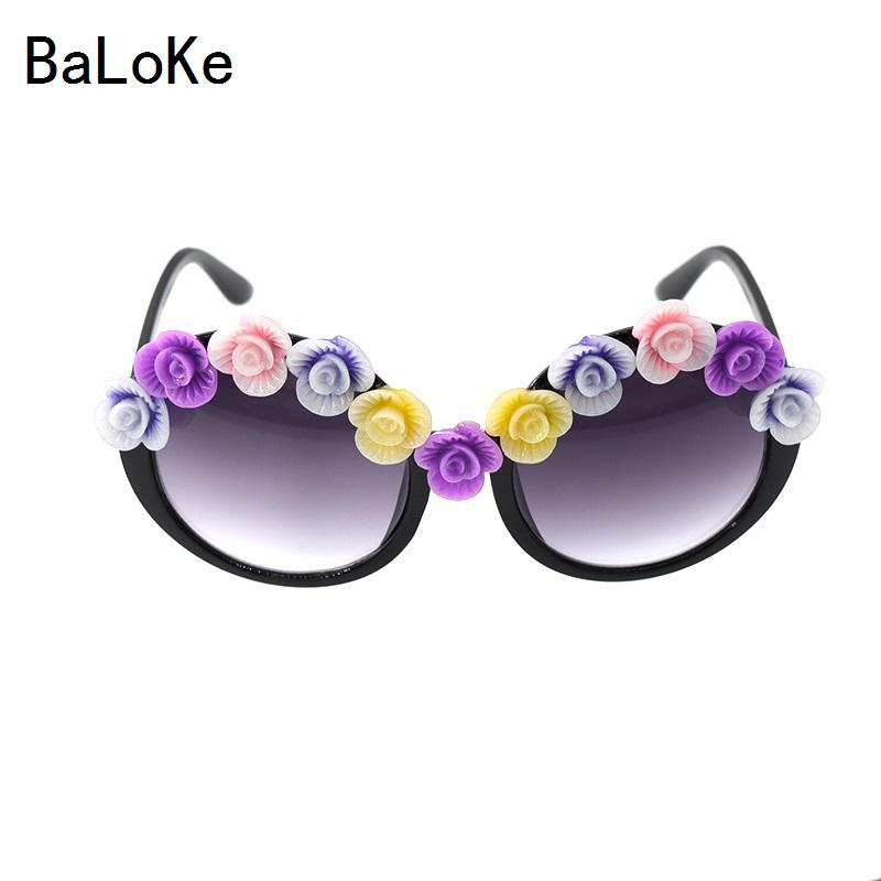 

big round frame brand designer baroque sunglasses personality angel colorful flowers women fashion sunglasses women