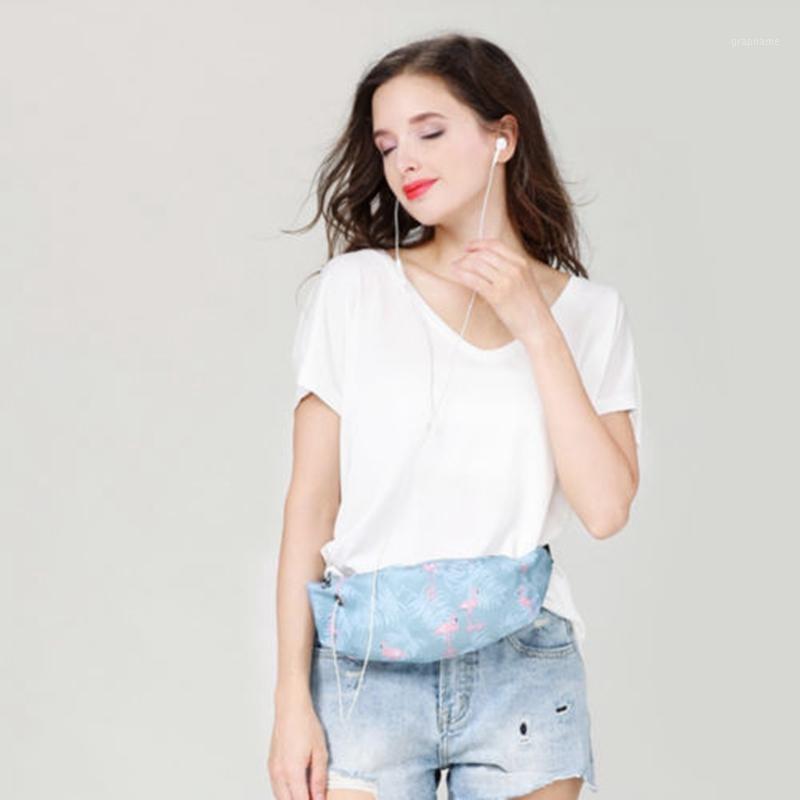 

Unisex Printed Waist Pack Bag Waterproof Oxford Belt Bag Fashion Casual Belt Pouch Female Travel Fanny Bags1, Sky blue