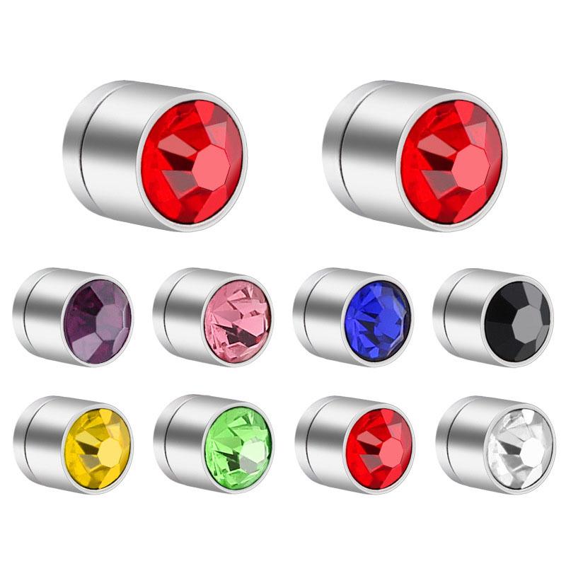 

Crystal Earrings for Womens Stainless Steel Magnetic Earring Couple Multicolor Earring Jewelry 2020 Gifts for Woman Accessories