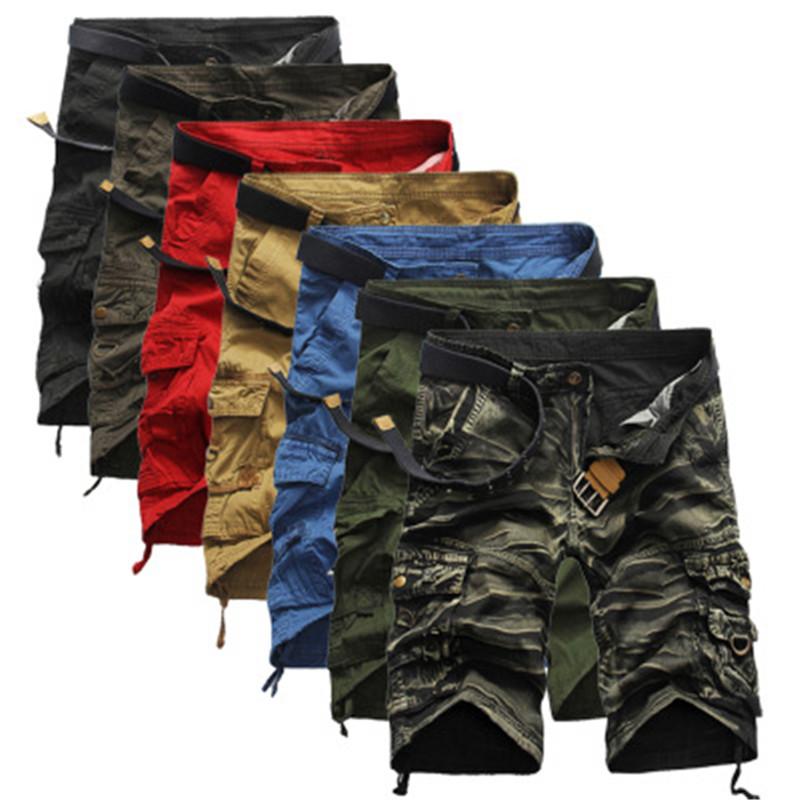 

Wholesale England men's overalls summer hot camouflage pants Europe and America large size loose five pants, Black