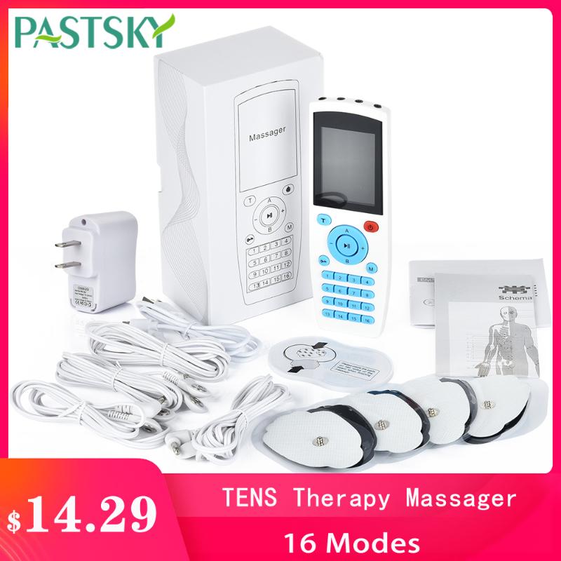 

16 Modes TENS Therapy Massager 4 Output EMS Digtal Pulse Nerve Muscle Stimulator Health Care Low Frequency Treatment Pain Relief