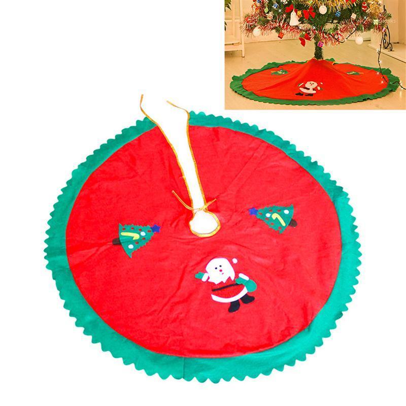 

90cm Christmas Tree Skirt Holiday Tree Ornaments Decoration for Merry Christmas (Red)1