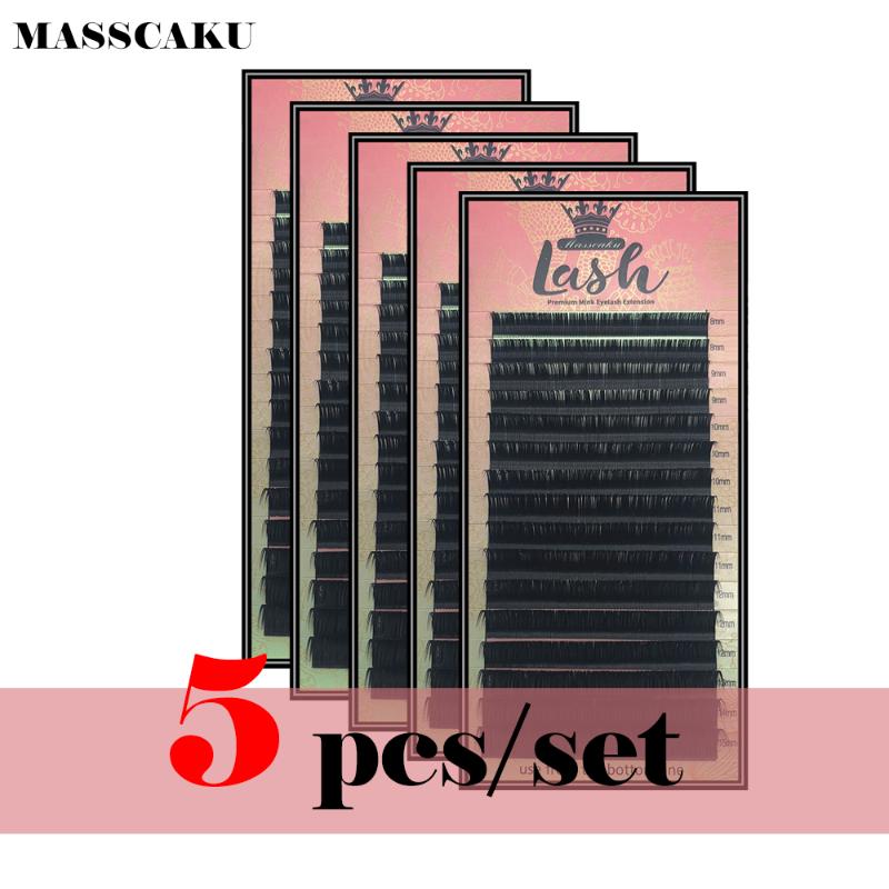 

5cases set,MASSCAKU high-quality mink eyelash extension,fake eyelash extension,individual eyelashes,nature eyelashes