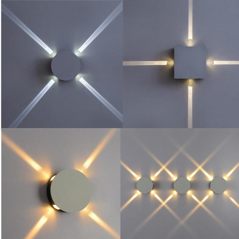 

Square 4x1W Up and Down Left and Right Modern led wall lamps Home decor reading room hotel bedroom led wall lights High Quality