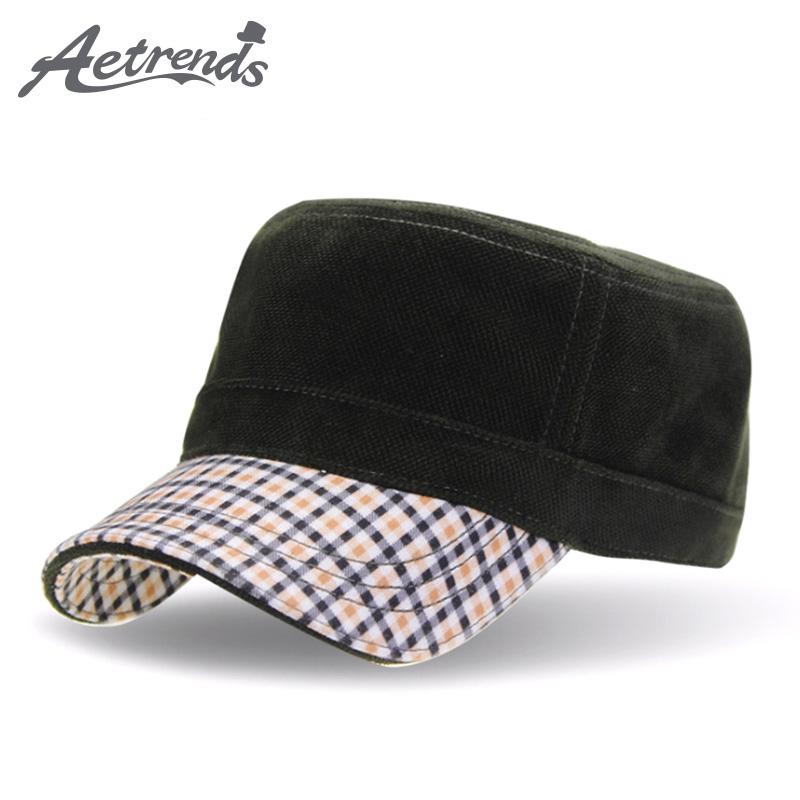 

AETRENDS] Winter Flat Hat Sailor Hats for Men Flat Army Caps Z-3167, Brown