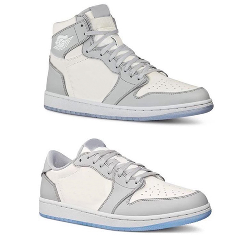 

New 1 High OG Grey 2020 Mens Basketball Shoes Women Jumpman Trainers 1s embossed on the upper Top Sneakers Baskets