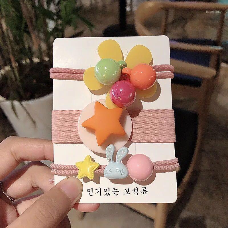

Korean children's cute stars flowers elastic bb card headband little girl fashion cartoon hair rope children jewelry gift1, Ha073-1