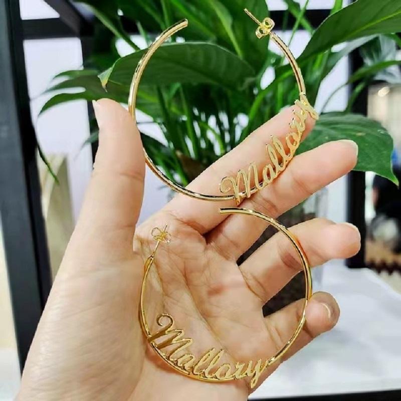 

Lateefah Fashion Personality Earrings With Statement Words Custom Hoop Earring Custom Name Earrings Jewelry Gift