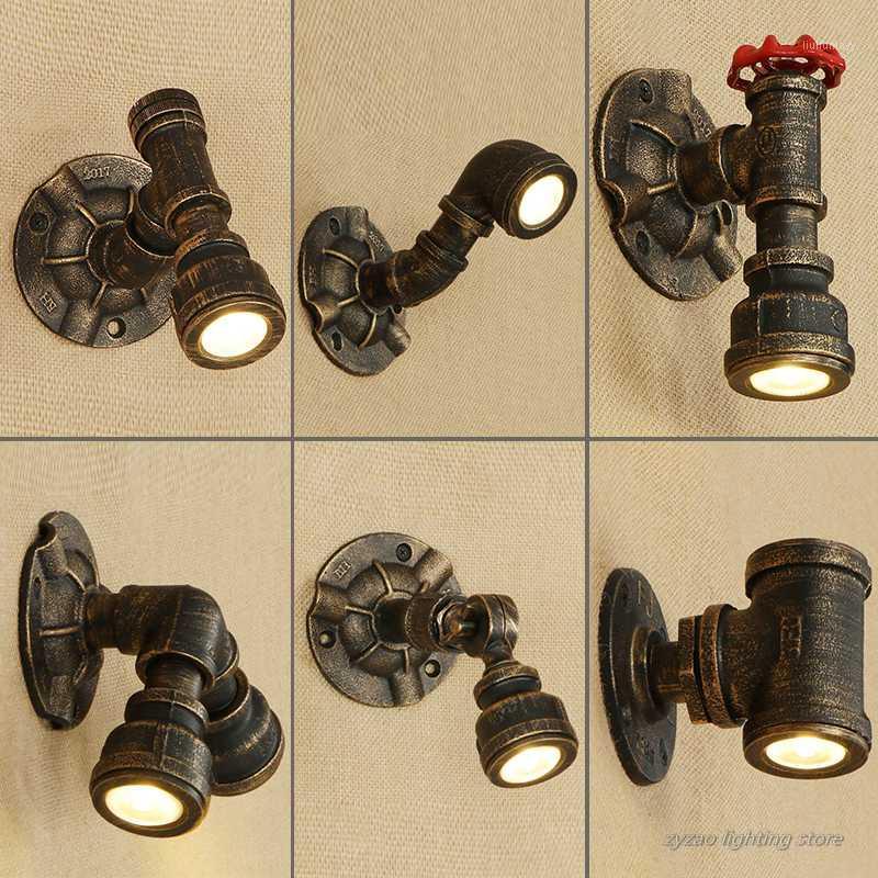 

Industrial Loft Nostalgic Vintage Water Pipe Wall Lamp Bar KTV Retro Wall Light Fixtures Iron Pipe Restaurant Candlle Light1