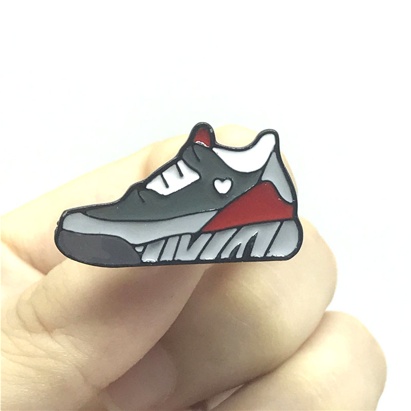 

European-American style fashionable cute cartoon sneakers sport shoes alloy enamel pin badge brooch