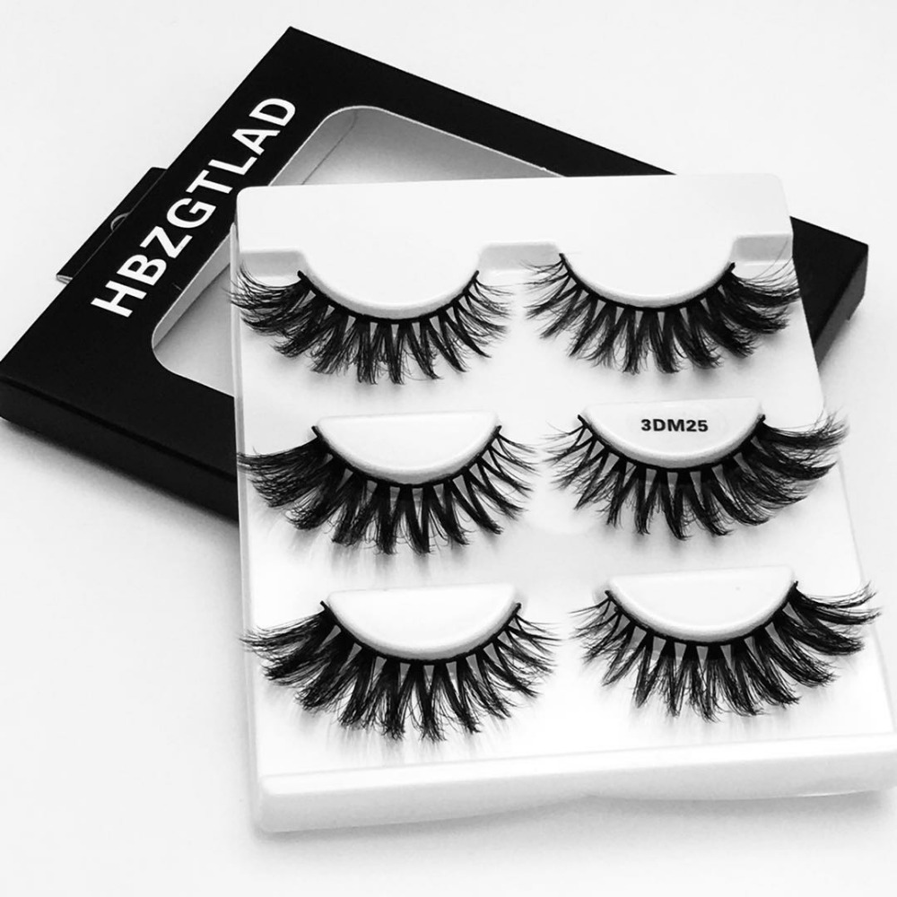 

3Pairs Mink Hair False Eyelashes Set Thick Cross Cilia Professional Fake Eye Lashes Handmade Natural Long Makeup Extension Tools