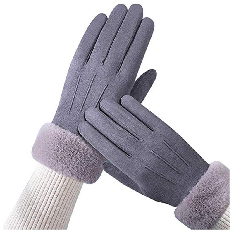 

Five Fingers Gloves Women Winter Keep Warm Snow Sports Windbreak Riding Anti-skid Outdoor Cold-proof Touch-screen Insulation &25