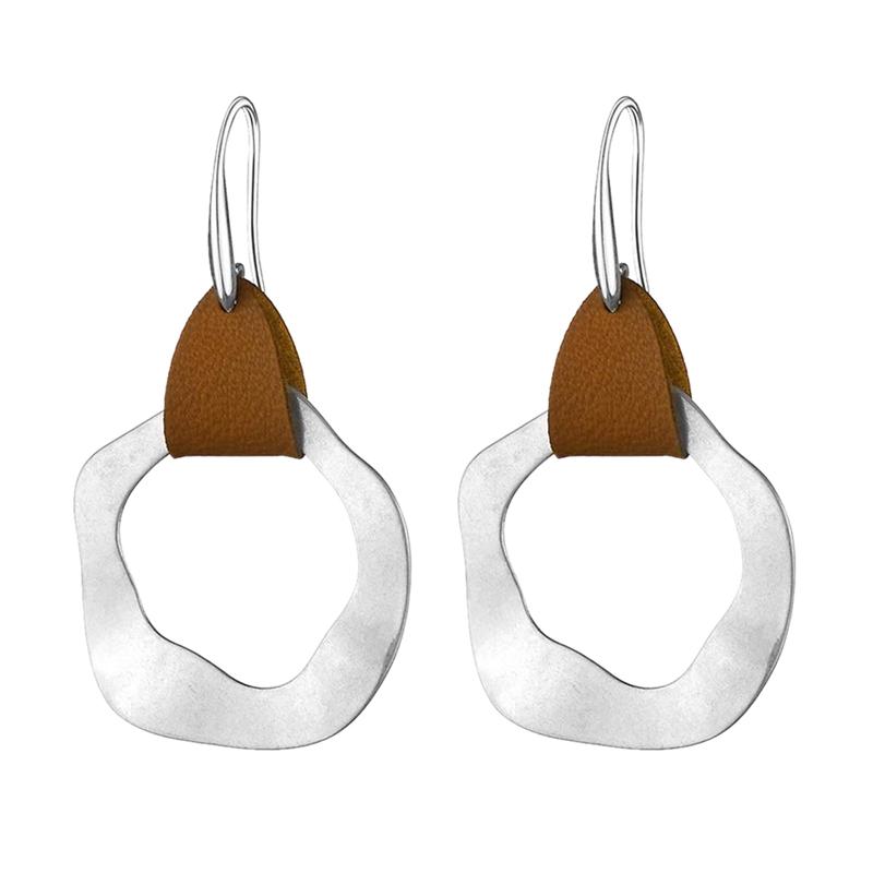 

Hoop & Huggie Creative Vintage Earrings Temperament Personality And Silver Round Geometric Irregular
