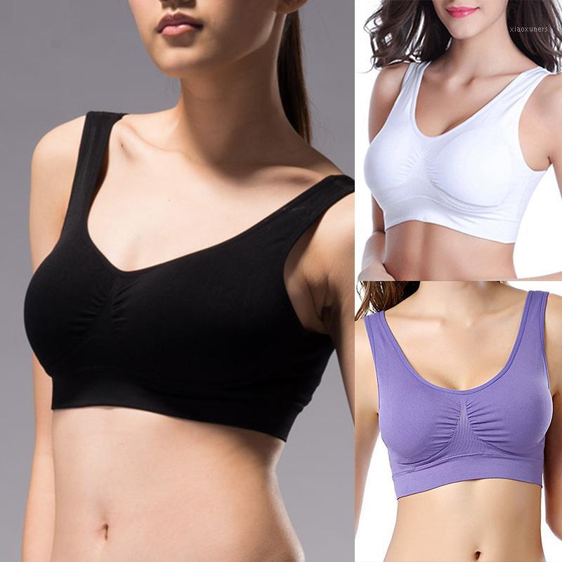 

WireFree Sports Bras for Women Running Yoga Top Fitness Seamless Clothes with Pad B2Cshop1, Black