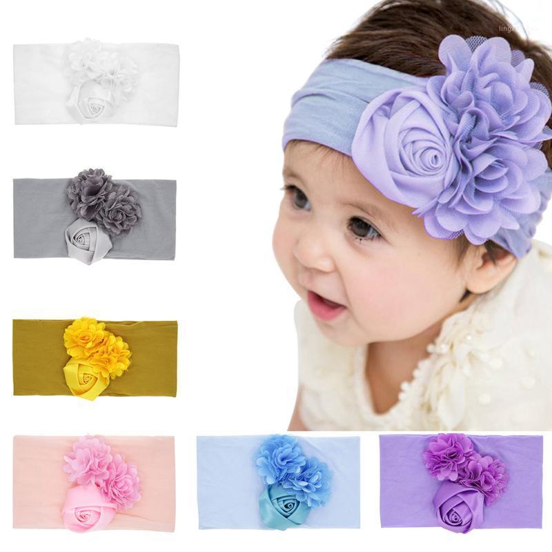 

Baby Girl's Hair Bands Nylon Hght Elastic Rose Floral Ears Newbor Headband Cute Flower Children's Headband Accessories1, Rose red