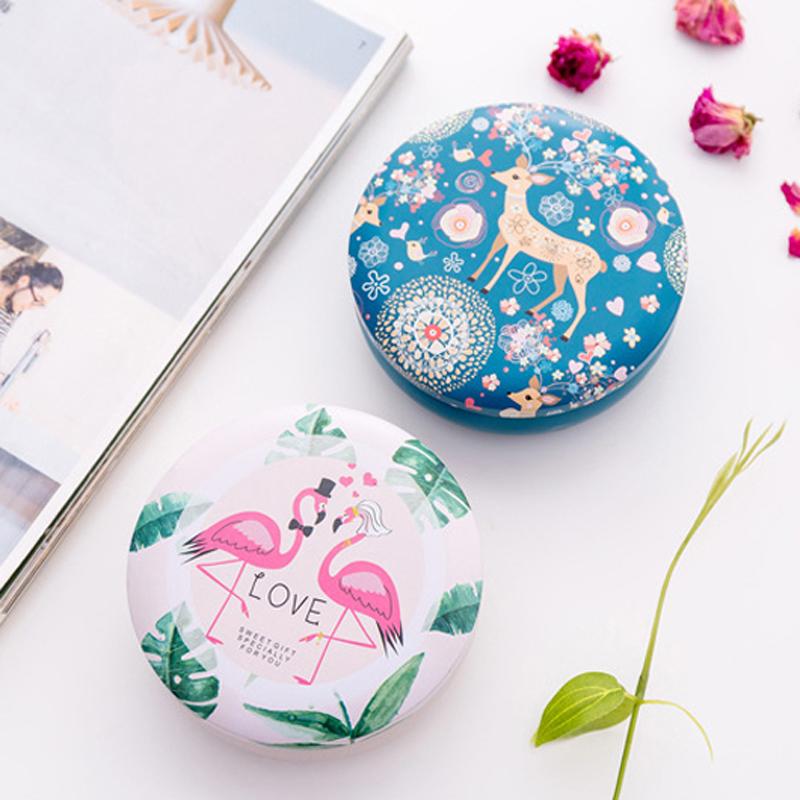 

20 pieces/lot) Christmas Decoration Deer Tinplate Mini Tin Boxes Girls Gift Flamingo Wedding Candy Box Round Storage Case B070