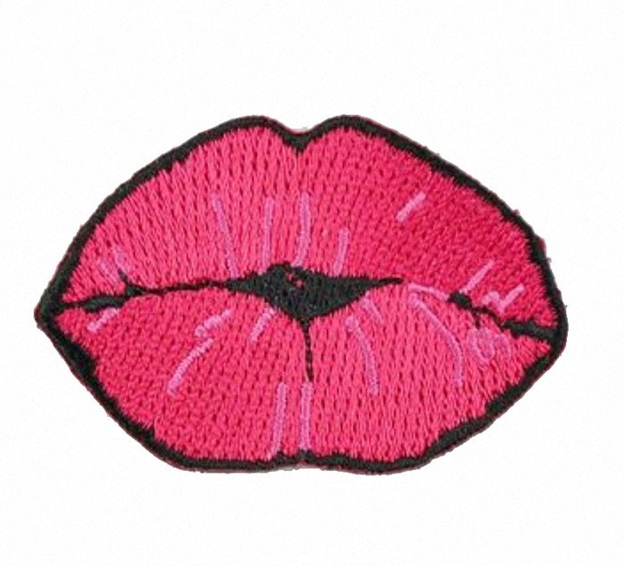 Brand New Iron On Smoking Red Lips Embroidered Applique Patch For DIY