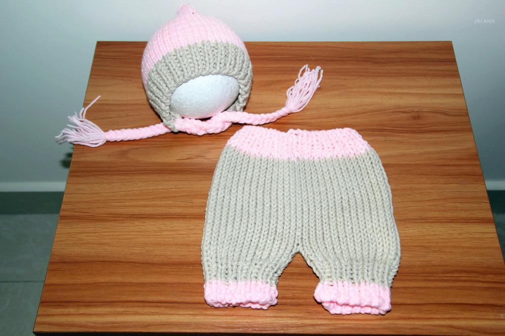 

free shipping,Cute newborn Baby Crochet pixie hat with Rompers shorts baby sets Newborn girls photography prop size:0-1m,3-4m1, As photo
