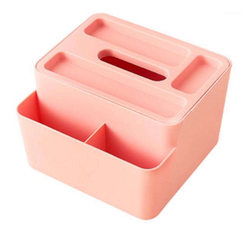 

Desktop Tissue Box Plastic Storage Box Multifunction Facial Tissue with Remote Control Holder Home Organizer1