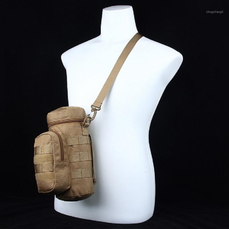 

Outdoor tactical Water Bottle Pouch shoulder Tactical Kettle Gear Molle Packbag for Camping Hiking water bottle bag to travel1, Bk
