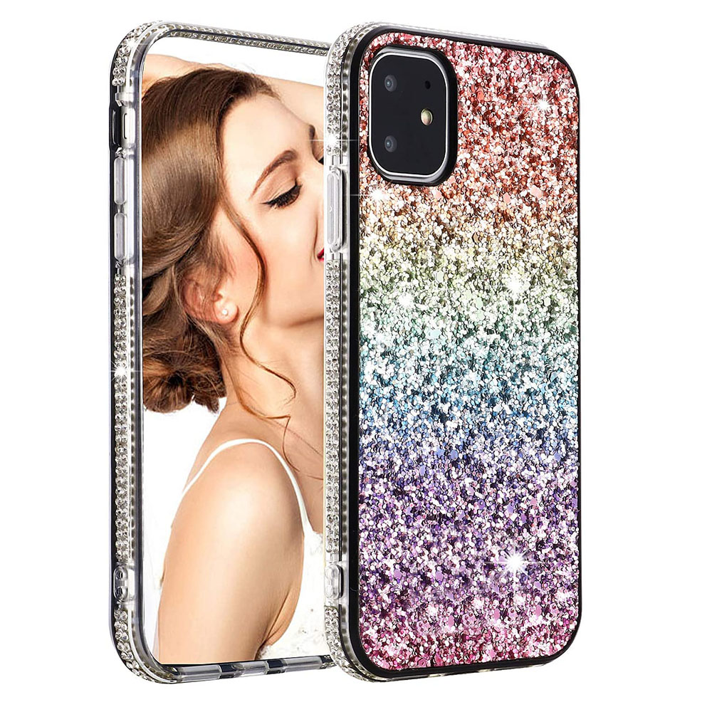 

Luxury Gradient Glitter Rhinestone Case Women Cover For iPhone 12 Mnin i Phone 11 Pro Xr Xs Max 6 7 8 Plus, Choose#;5pcs/design at least