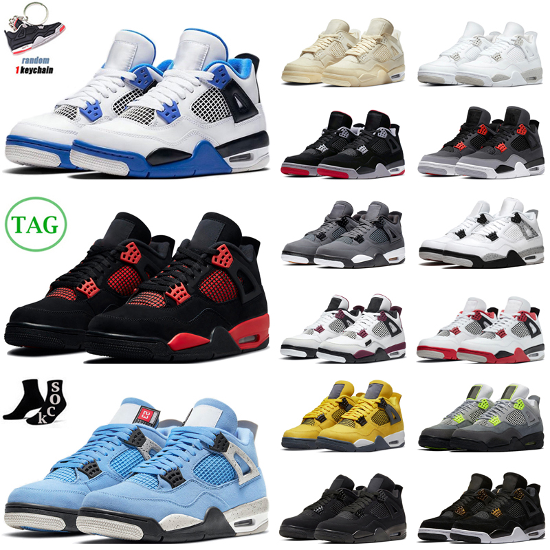 

Jumpman 4 4s Basketball Shoes Red Thunder White Oreo Lightning Military Black Infrared Black Cat Bred Pure Money University Blue Sail mens womens trainers sneakers, #35