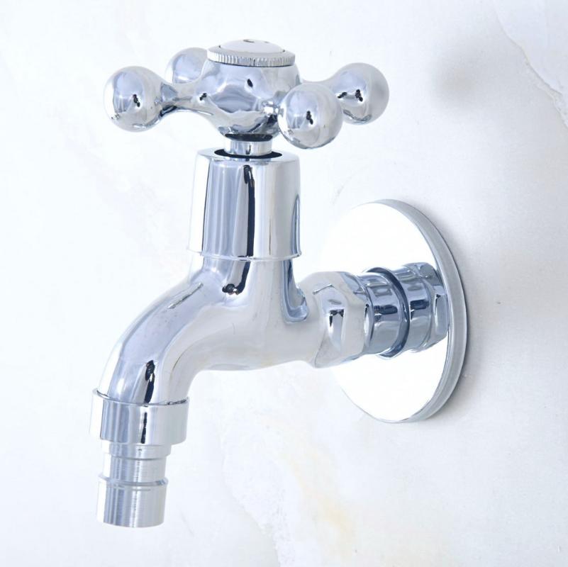 

Polished Chrome Brass Bathroom Single Cross Handle Washing Machine Faucet /Garden Water Tap / Laundry Sink Water Taps mav154