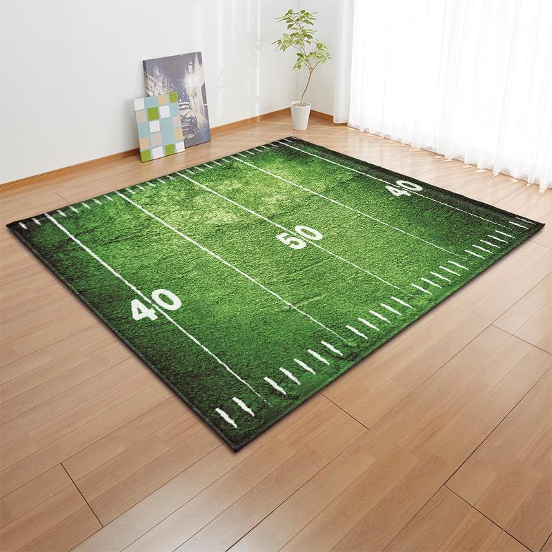 

Nordic style Creative home decoration grass court printing 3d large carpet livingroom track green mat size custom bedroom carpet1