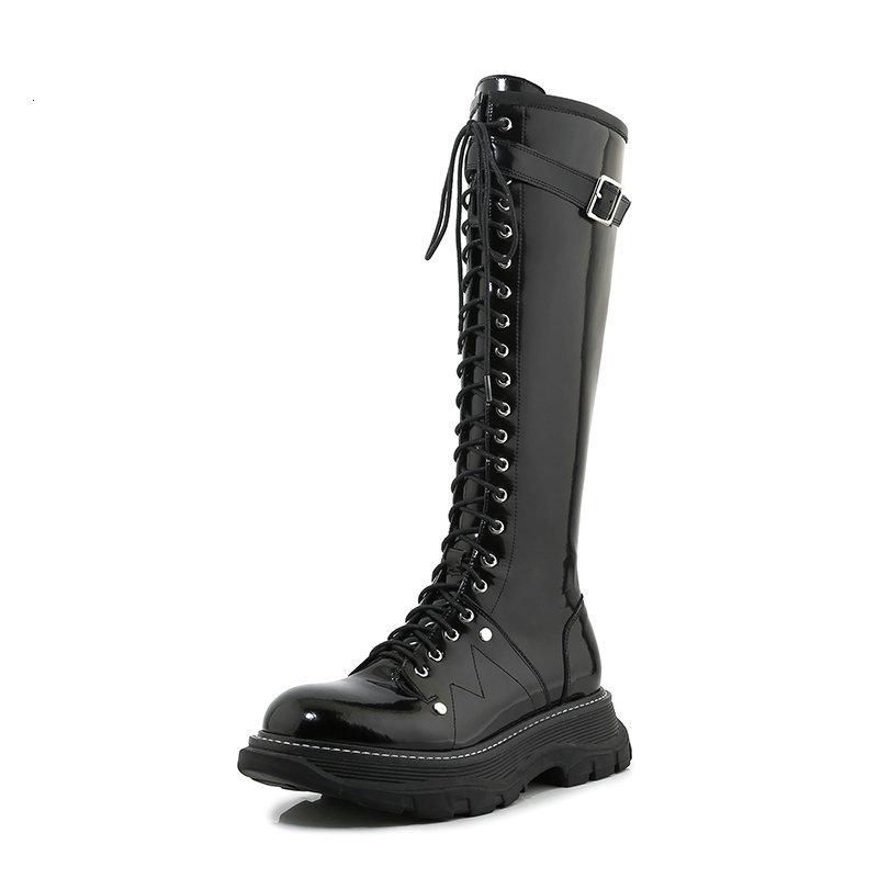 

2021 Autumn Winter Women Zipper+cross-tied Knee High New Party Night Club Shoes Woman Genuine Leather Ladies Long Boots Gfl6, Beige