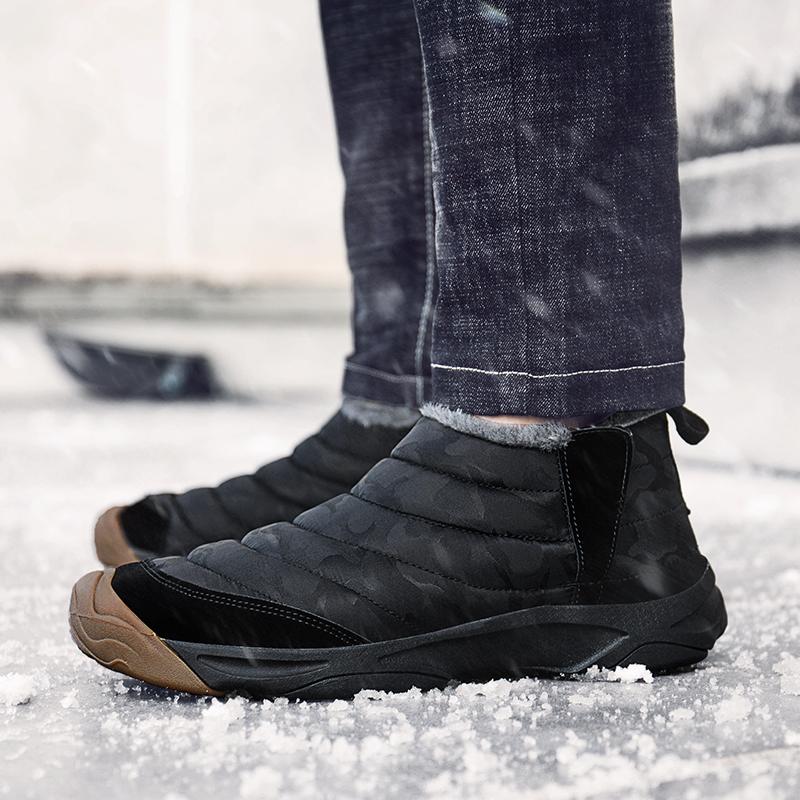 

Weweya Camouflage Round Toe Oxford Cotton Shoes Unisex Snow Boots Women Sewing Soft Warm Plush Furry Winter Slip On Plus Size 46, Army green