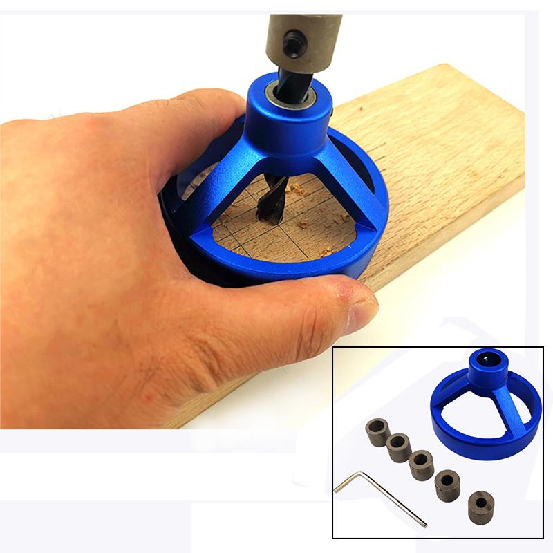

90 Degree Drill Guide Hole Puncher Locator Pocket Hole Jig 6-10mm Stainless Steel Bushing For Carpenter Woodworking Tools