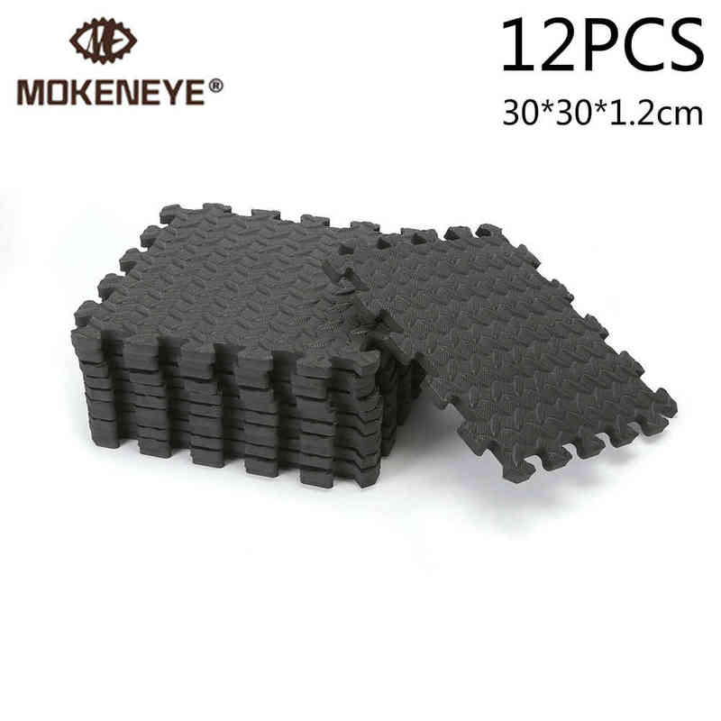 

12pcs 30x30x1.2cm EVA Foam Interlocking Protective Tile Yoga Gym Floor Mats Flooring Carpets Mat Fitness Protective Floor Mat 220113, Black