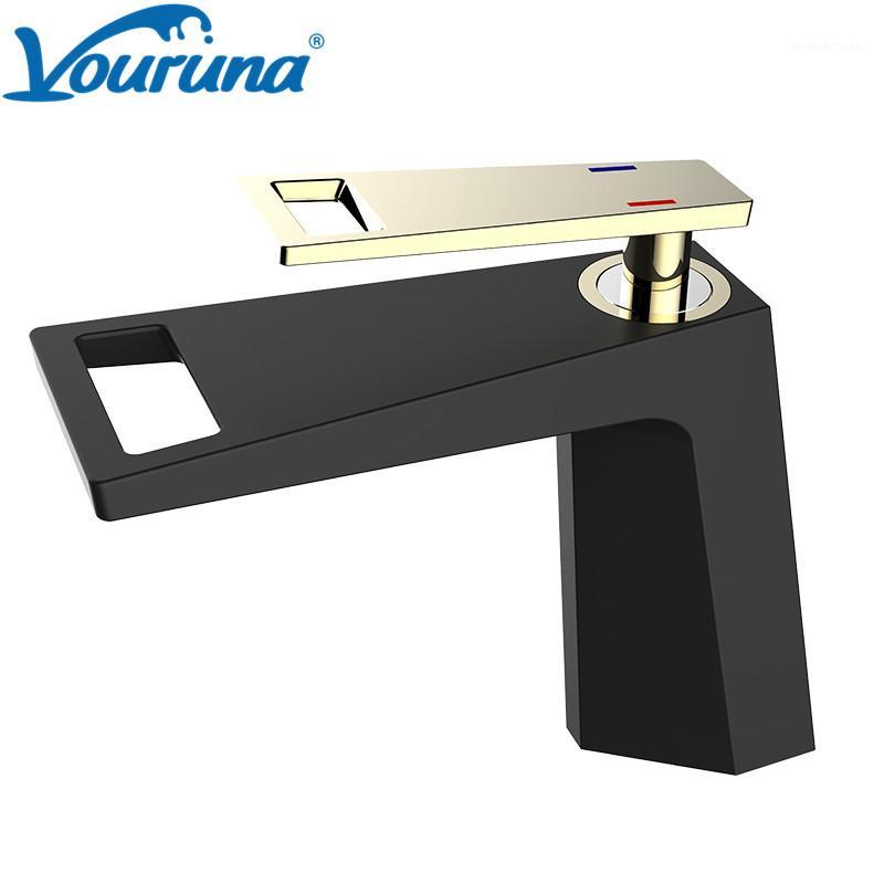 

VOURUNA Black/White/Golden/Chrome Single Handle Basin Faucet Bathroom Mixer Tap Original Patent Design Solid Brass1