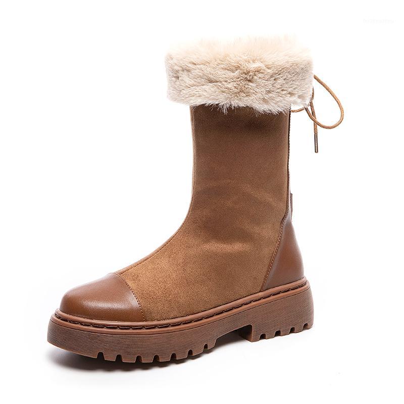 

Snow boots women 2020 winter models plus velvet thick flat bottom thick bottom strap back short boots women cotton1, Black