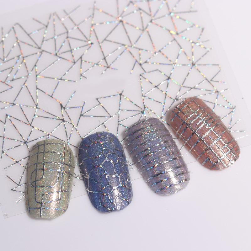 

1 Pcs Laser 3D Nail Sticker Curve Stripe Lines Nails Stickers Adhesive Striping Tape Nail Art Stickers Decals 2020 New, Sr004