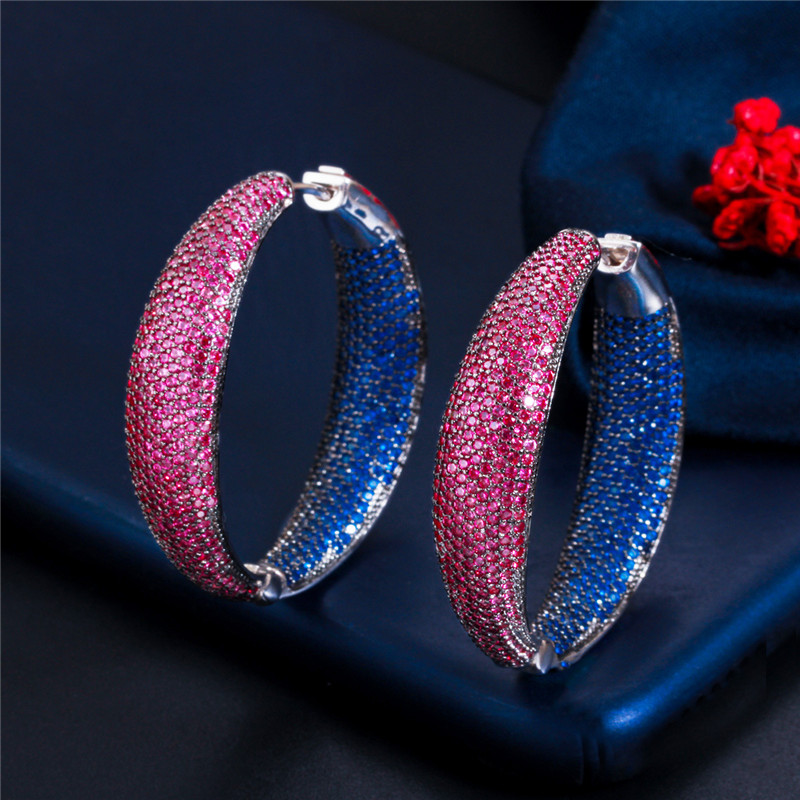Elegant Women Earrings High End Quality Gold Plated Full Bling CZ Earings Hoop Huggie for Girls Women for Party Wedding Nice Gift